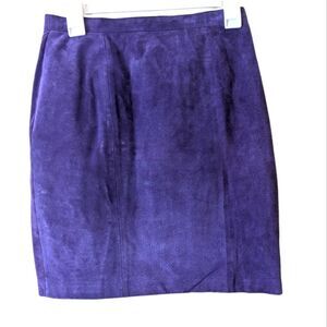 Vintage Purple Suede Leather Mini Skirt I.O.U. Leather Size 7/8